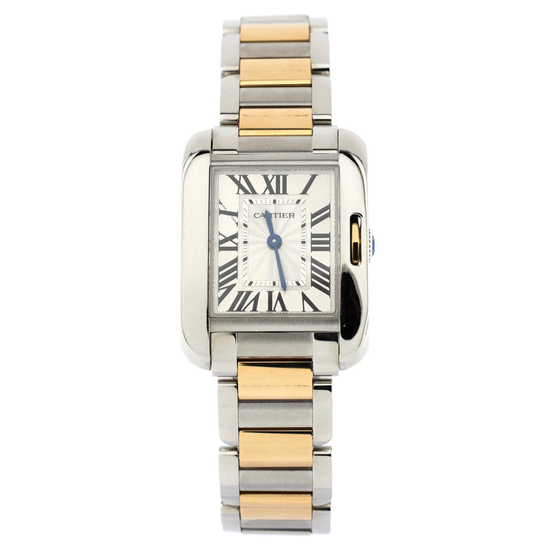 Tank Anglaise Quartz Watch Stainless Steel and Yellow Gold 23