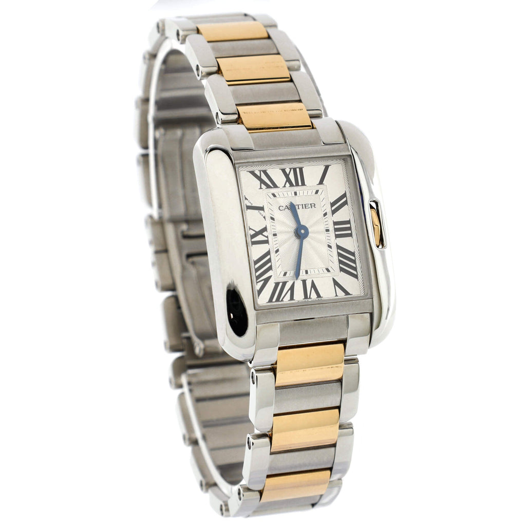 Tank Anglaise Quartz Watch Stainless Steel and Yellow Gold 23