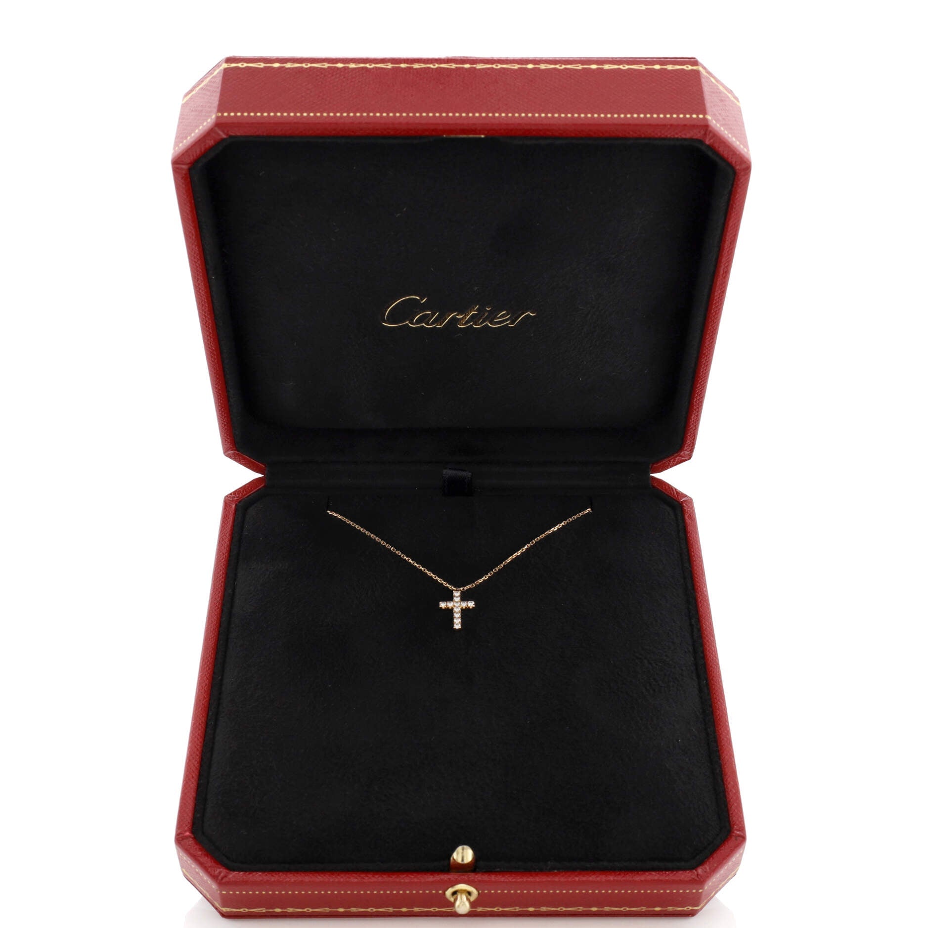Cross Pendant Necklace 18K Rose Gold with Diamonds