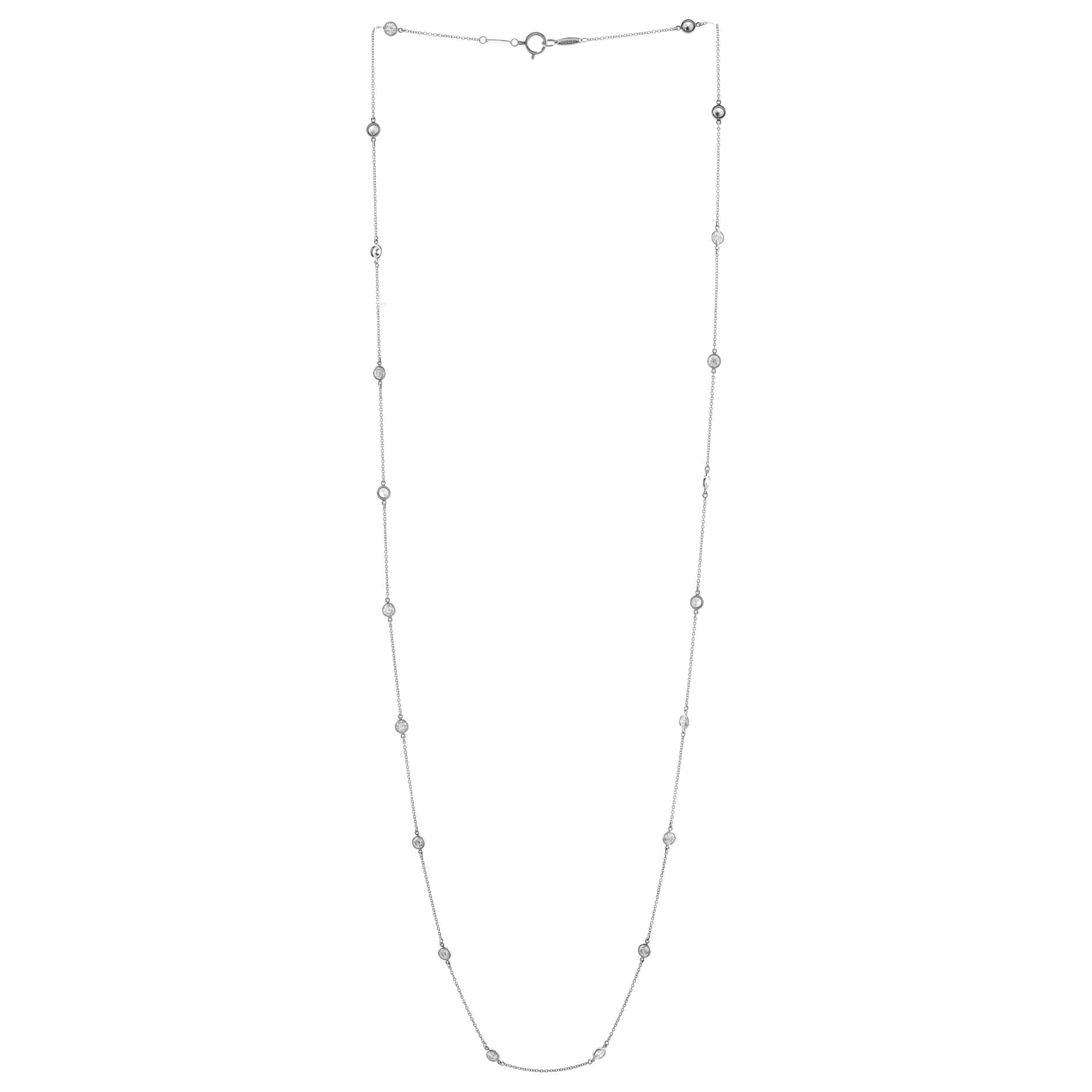 Elsa Peretti Diamonds By The Yard 20 Stone Necklace Platinum and Diamonds