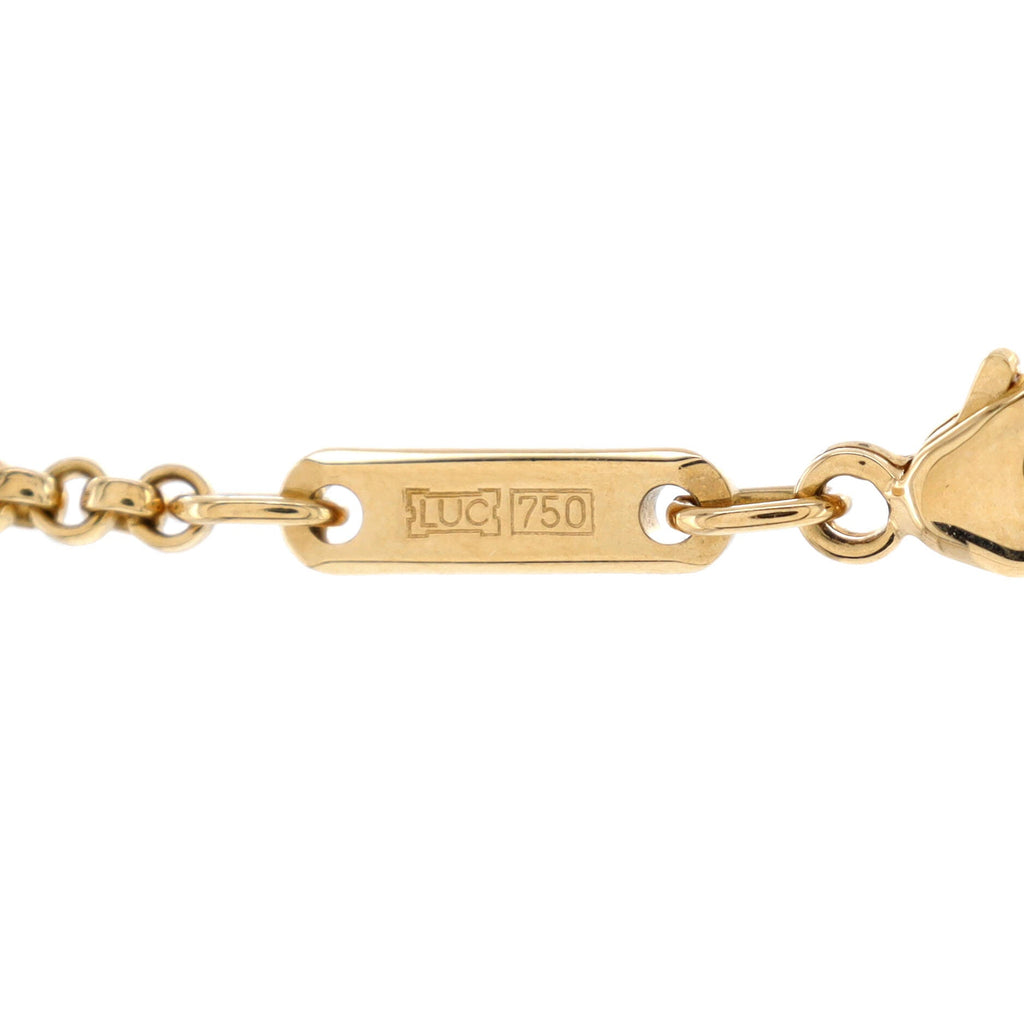 Happy Diamonds Round Pendant Necklace 18K Yellow Gold with Diamonds and 5 Floating Diamonds