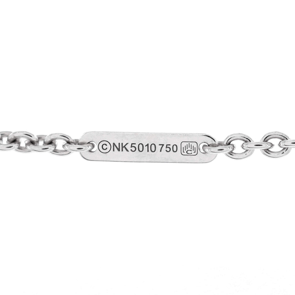 Mon Amour Heart Lariat Necklace 18K White Gold with Diamond