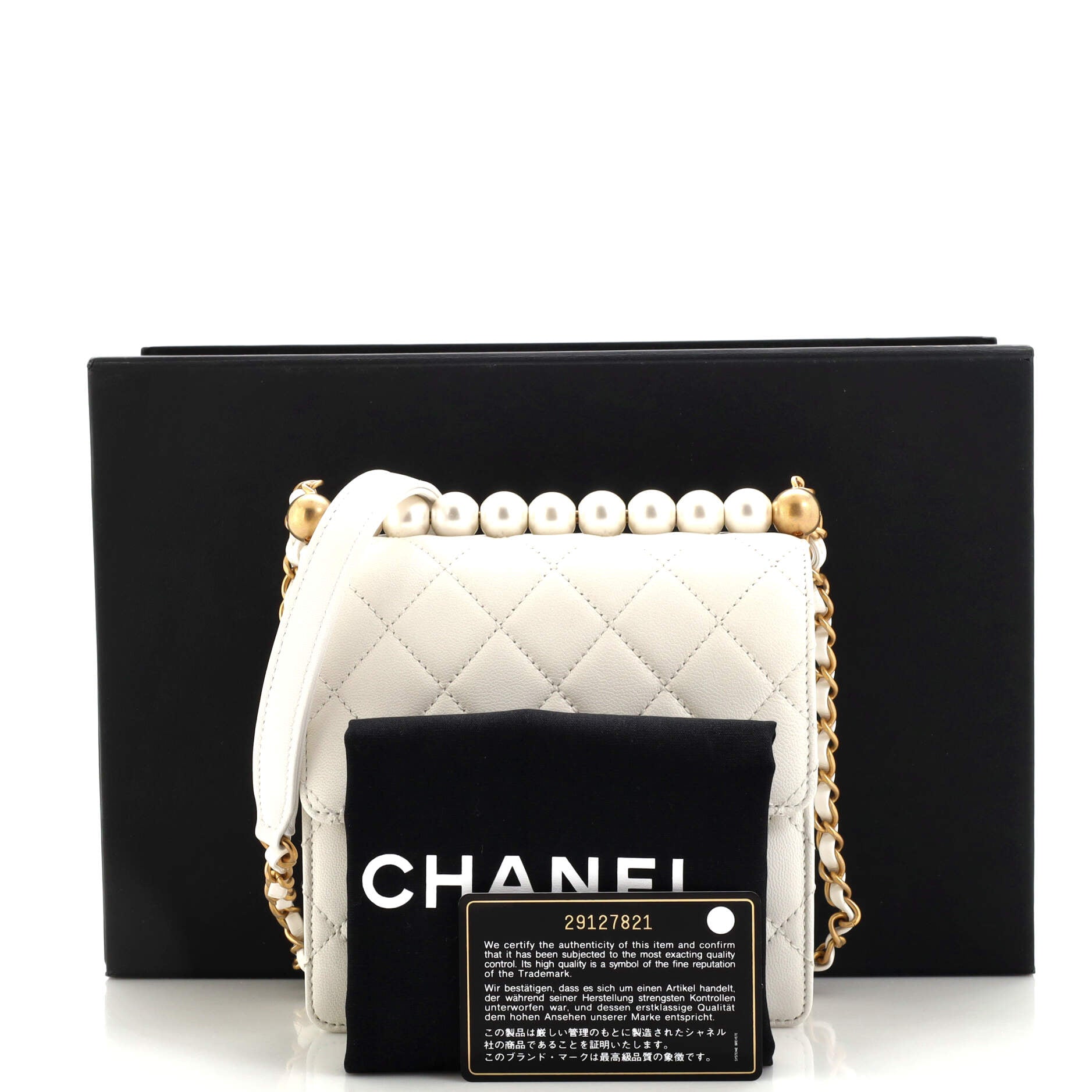 Chic Pearls Flap Bag Quilted Lambskin Mini