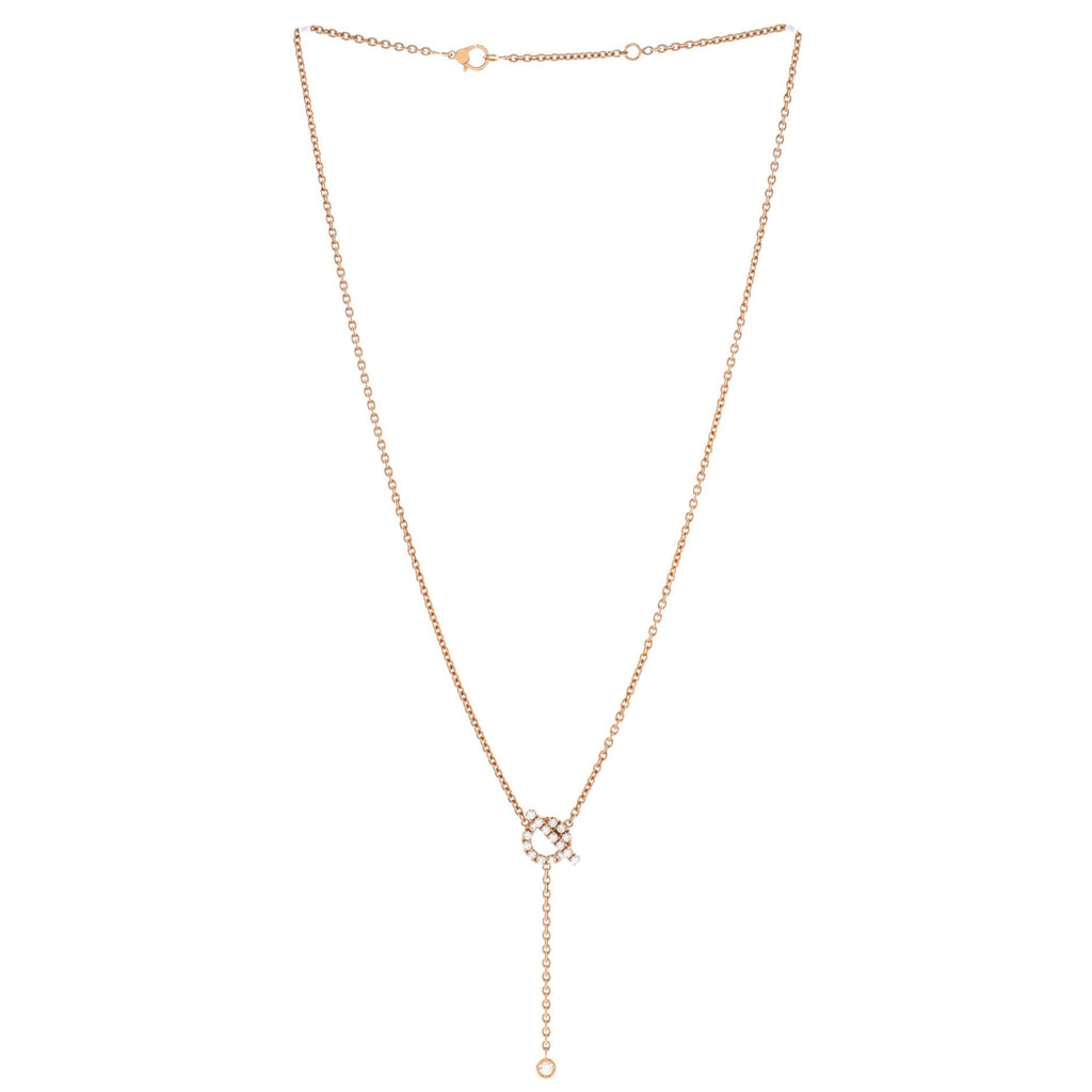 Finesse Lariat Necklace 18K Rose Gold and Diamonds