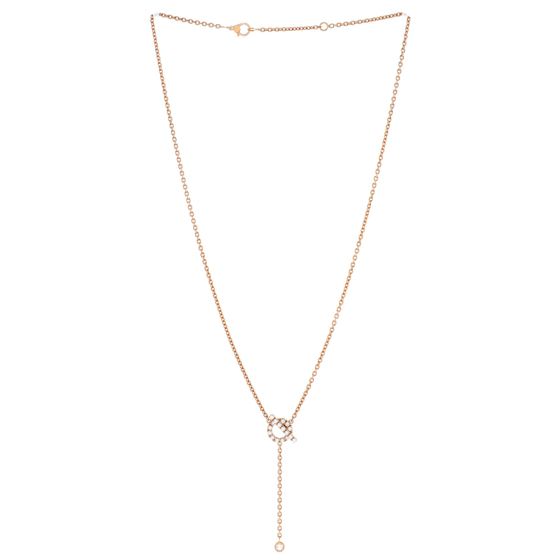 Finesse Lariat Necklace 18K Rose Gold and Diamonds