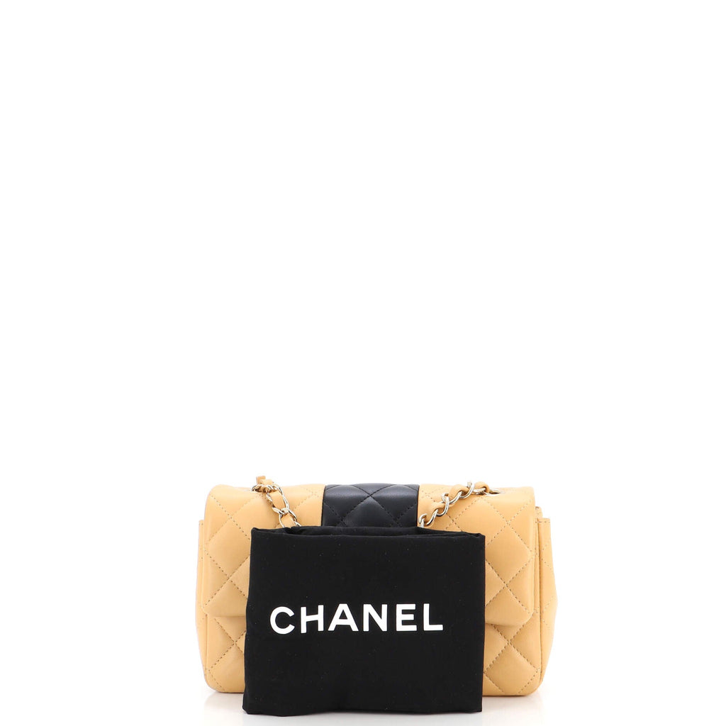 Bicolor Classic Single Flap Bag Quilted Lambskin Mini