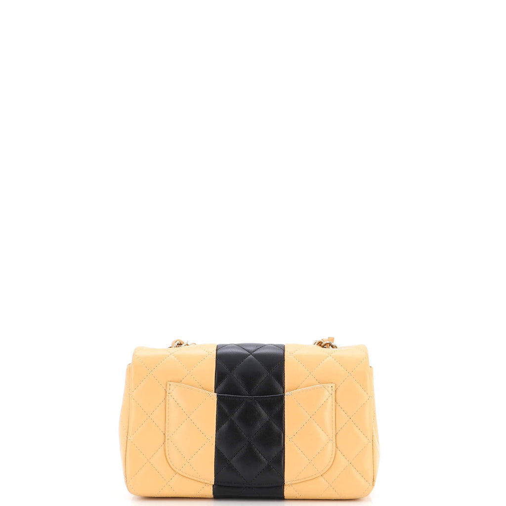 Bicolor Classic Single Flap Bag Quilted Lambskin Mini
