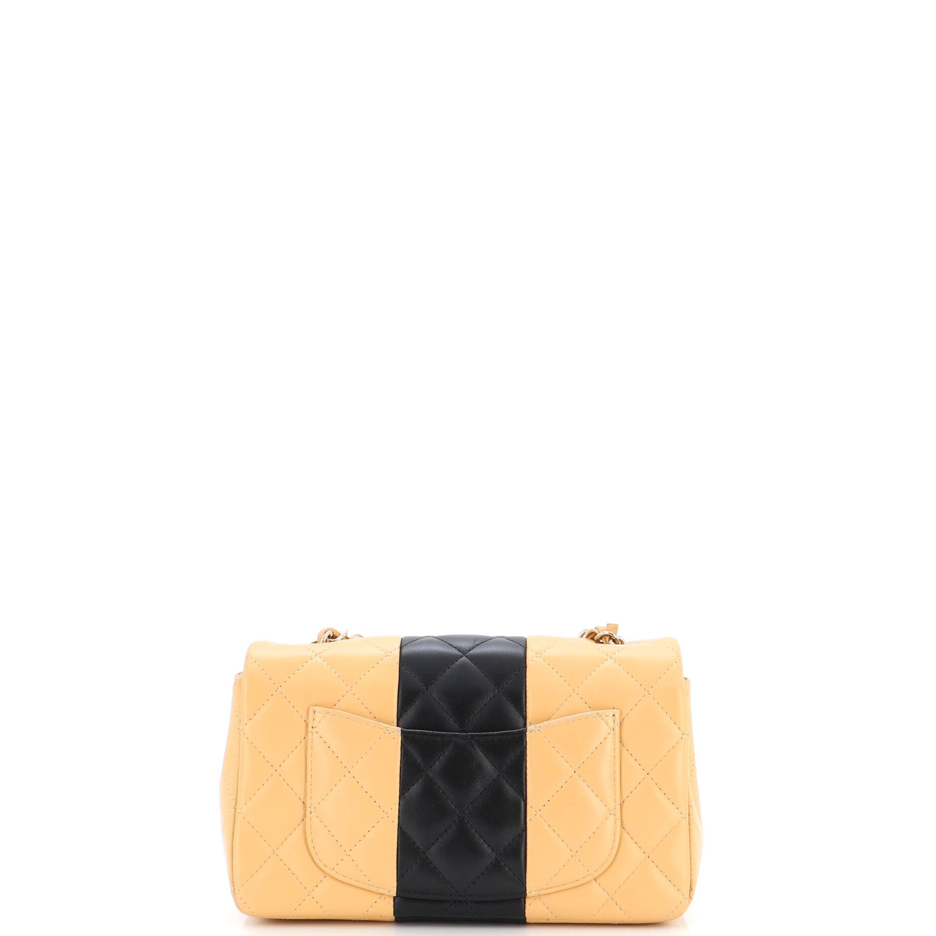 Bicolor Classic Single Flap Bag Quilted Lambskin Mini