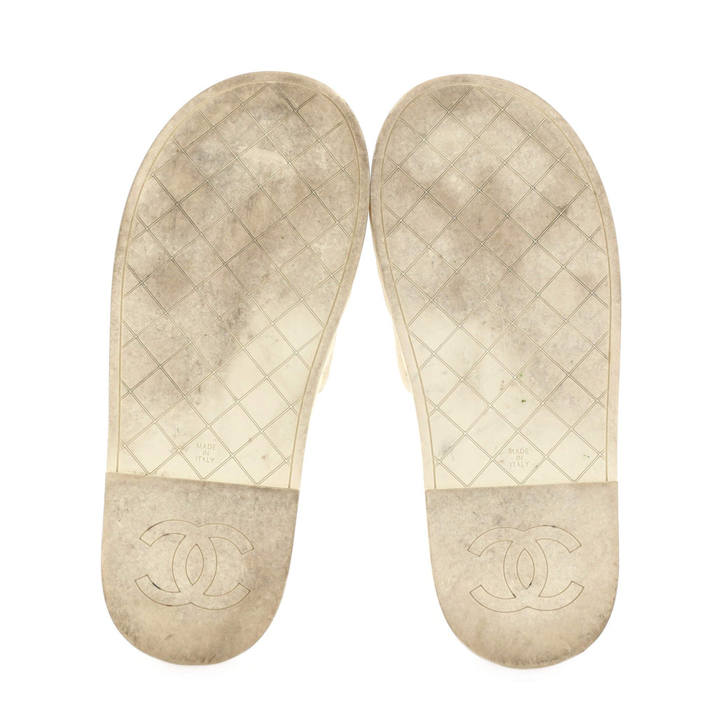 Women's CC Platform Slide Sandals Quilted Leather