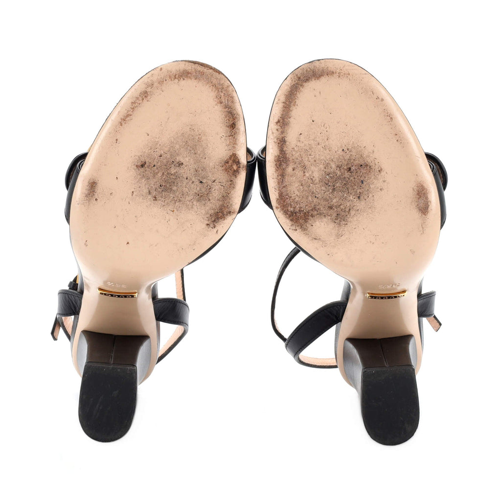 Women's GG Marmont Block Heel Sandals Leather