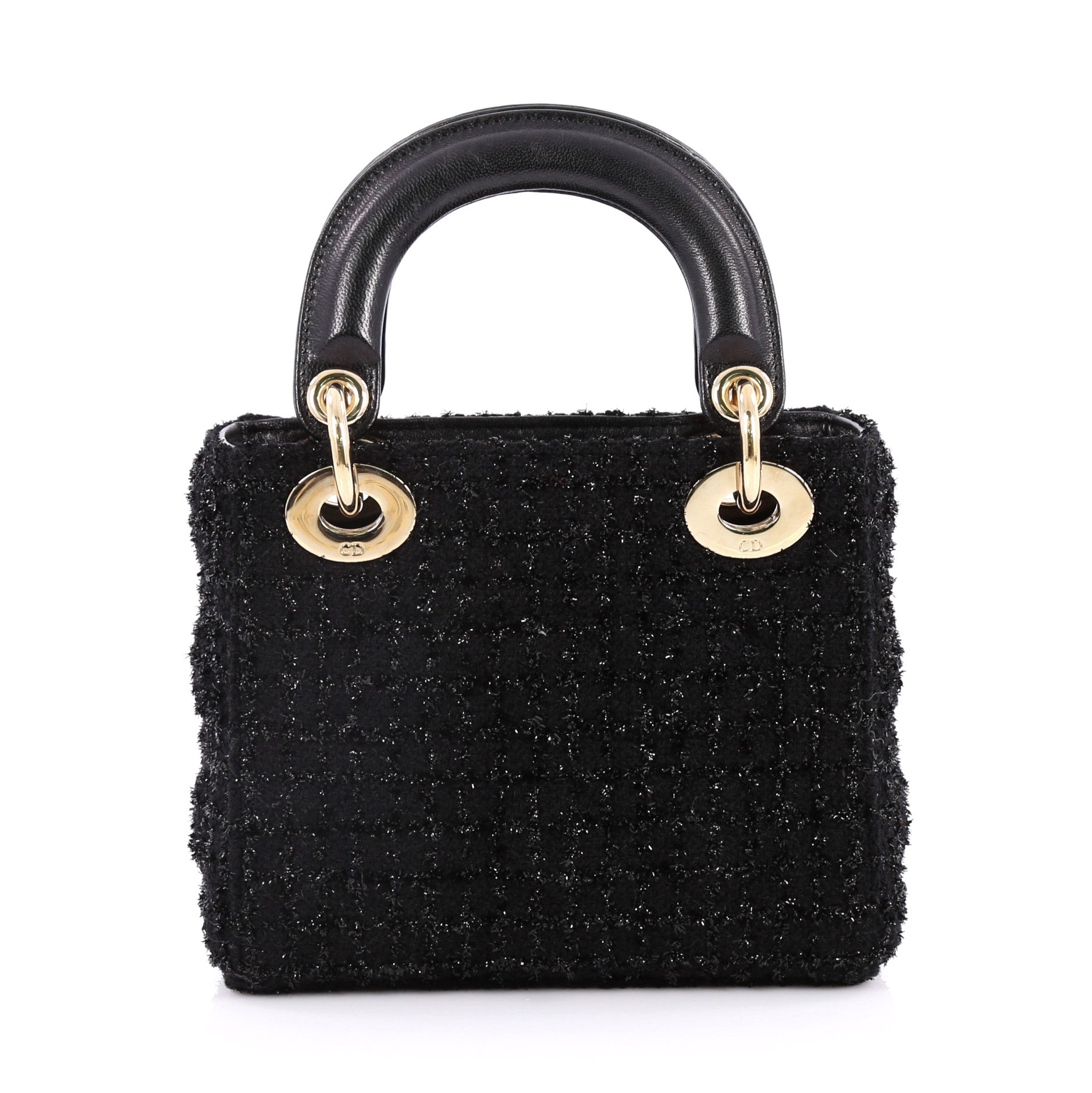 Lady Dior Handbag Cannage Quilt Tweed Mini