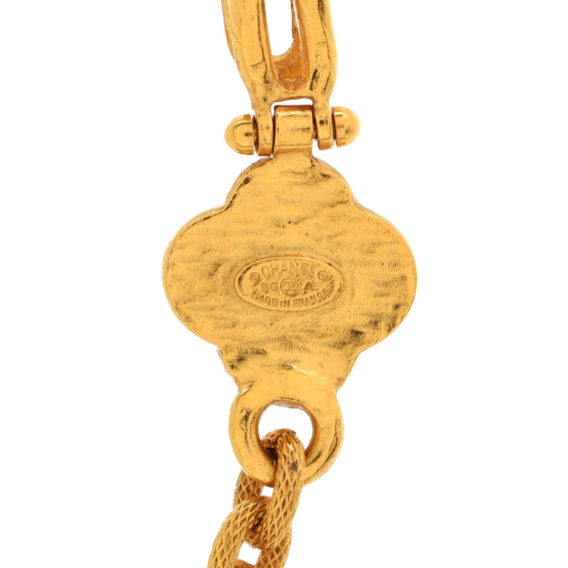 Vintage CC Cross Pendant Necklace Metal