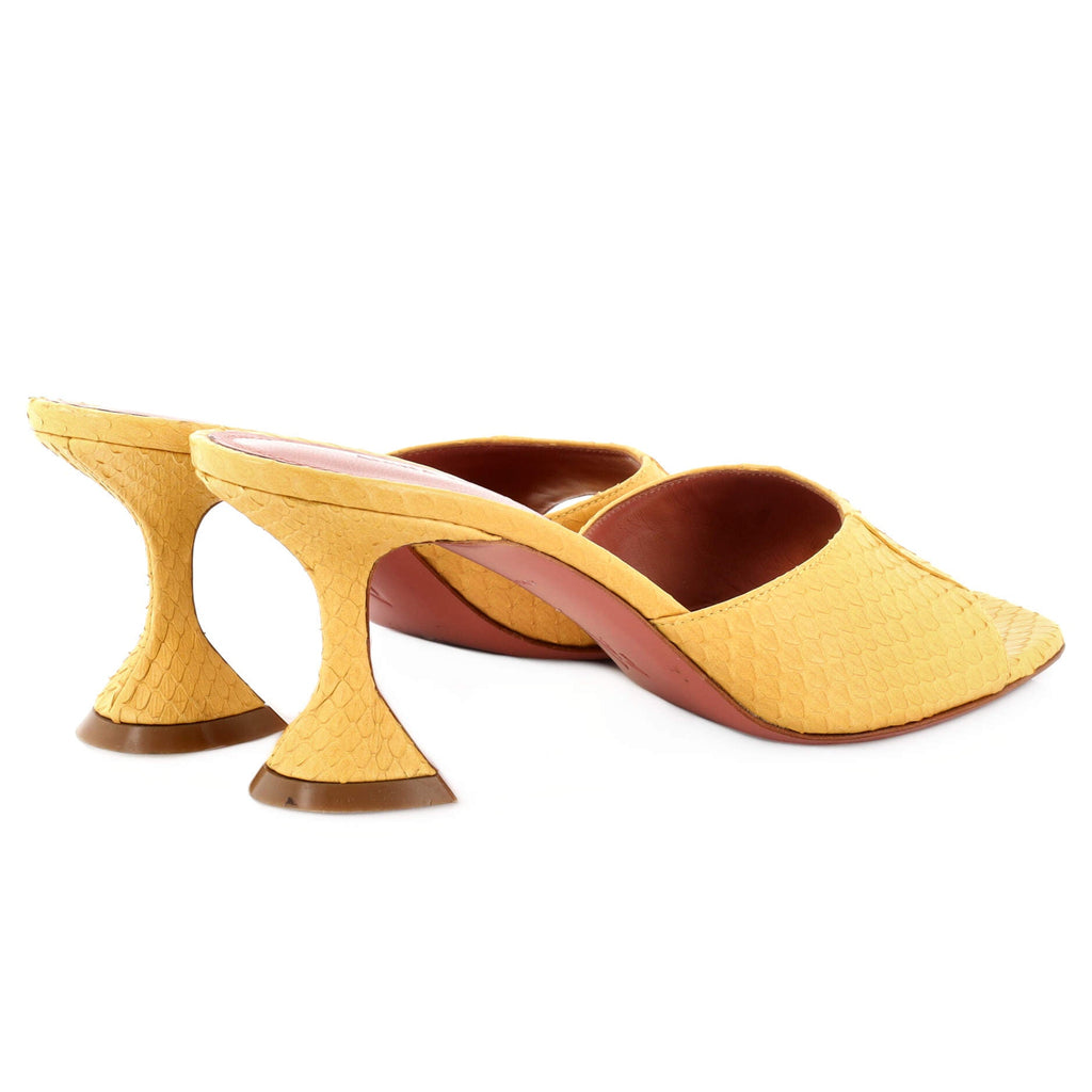 Women's Lupita Heeled Mules Python Embossed Leather 70