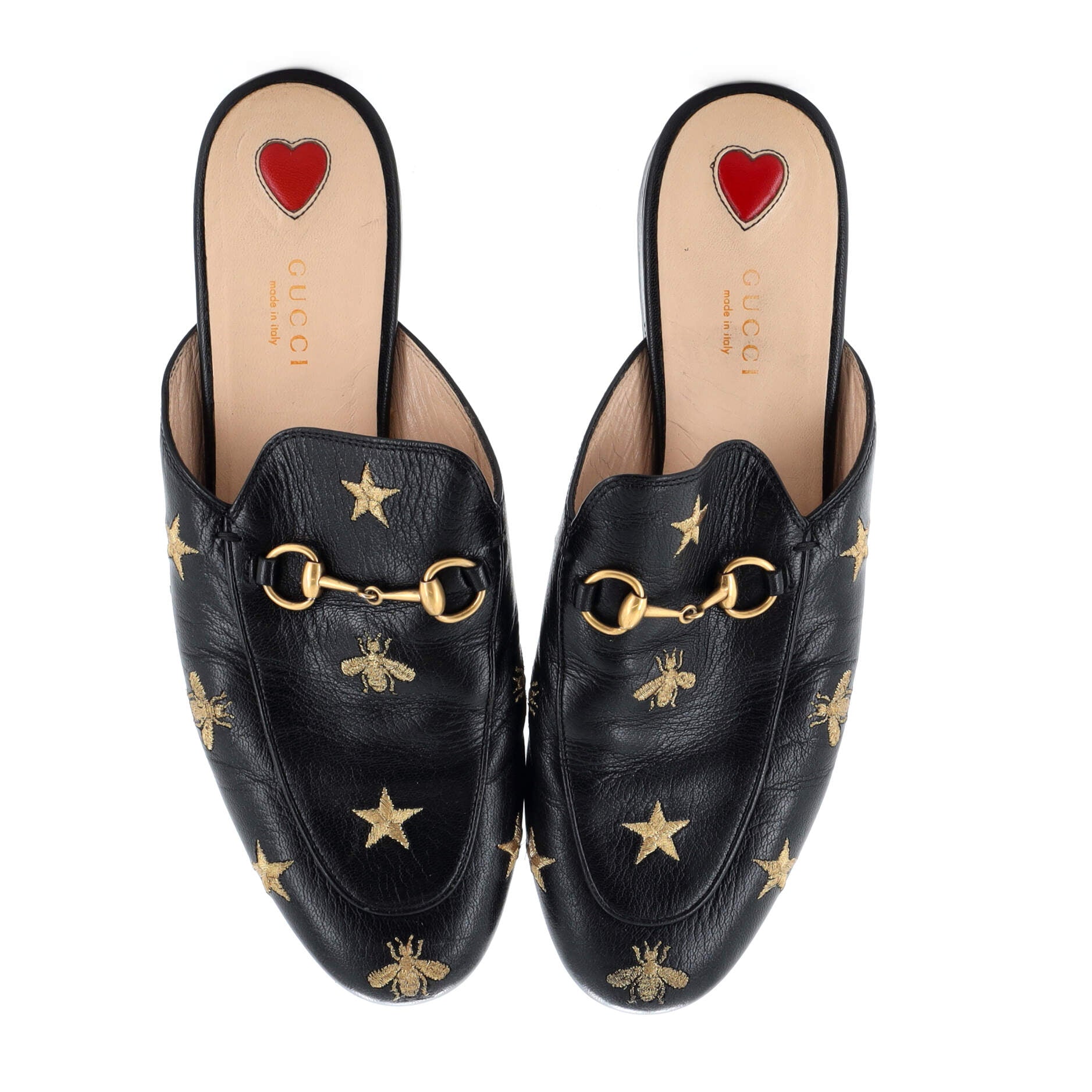 Women's Princetown Mules Embroidered Leather