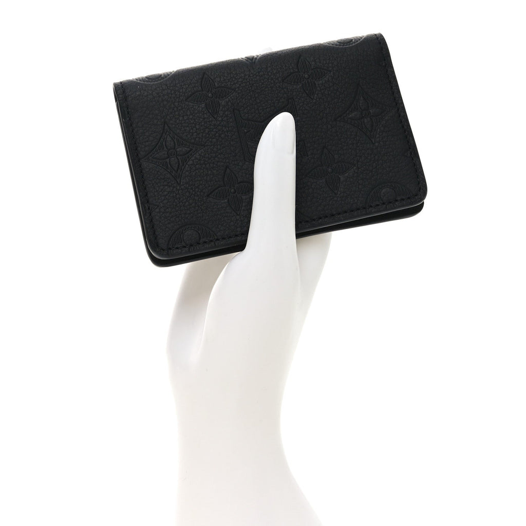 Calfskin Monogram Shadow Pocket Organizer Black