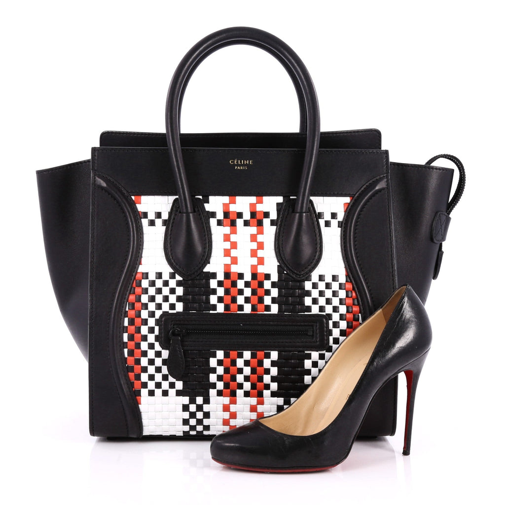 Luggage Handbag Woven Leather Mini