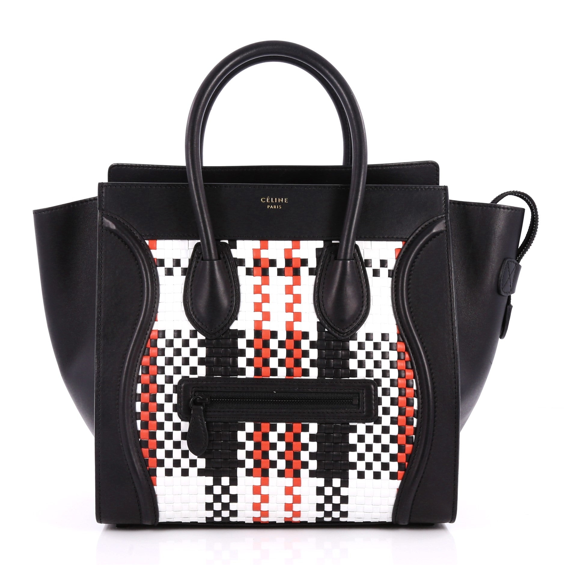 Luggage Handbag Woven Leather Mini