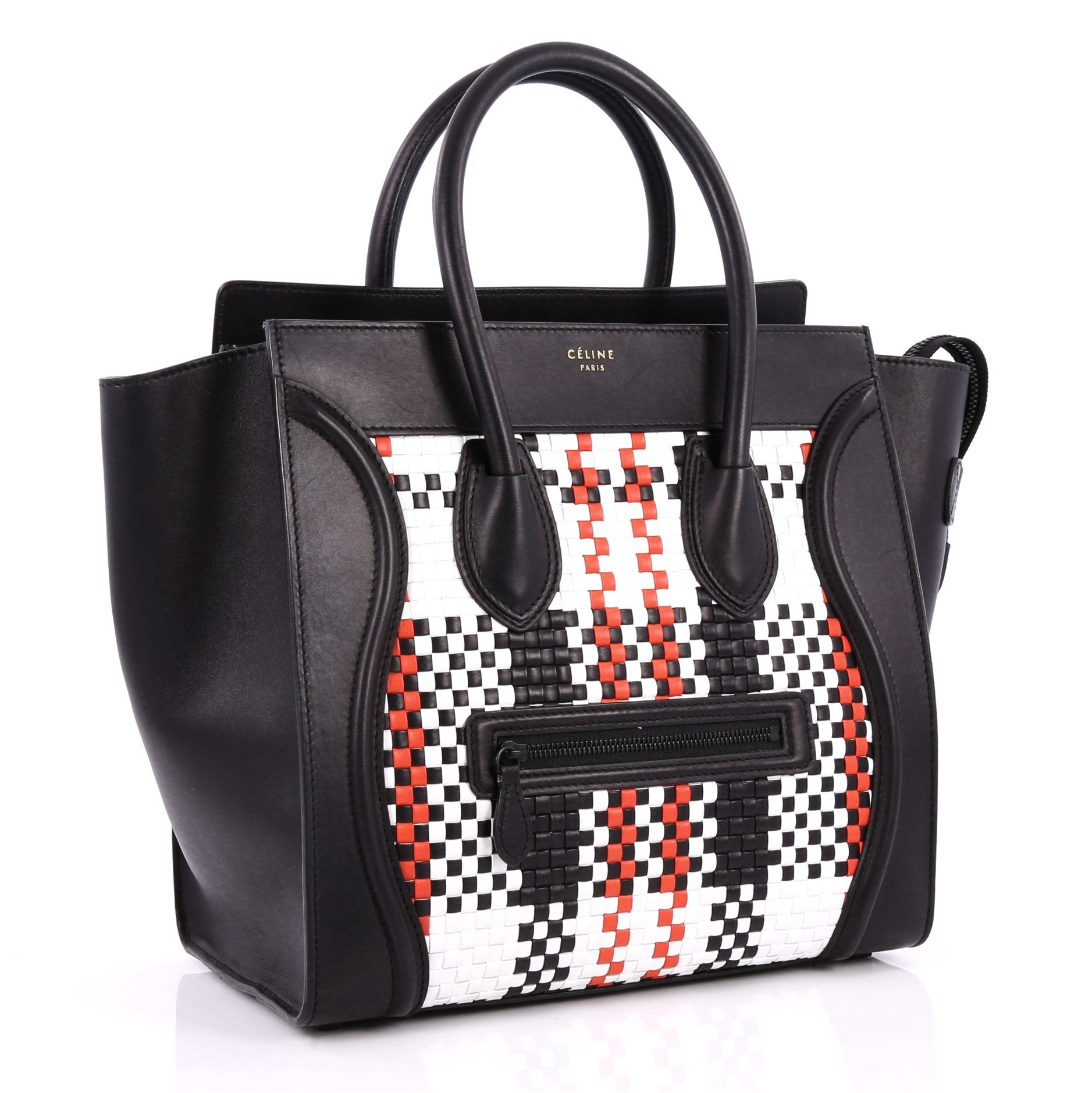 Luggage Handbag Woven Leather Mini