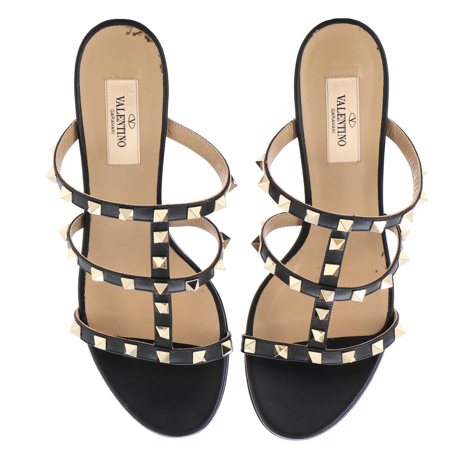 Women's Rockstud Caged Block Heel Sandal Leather