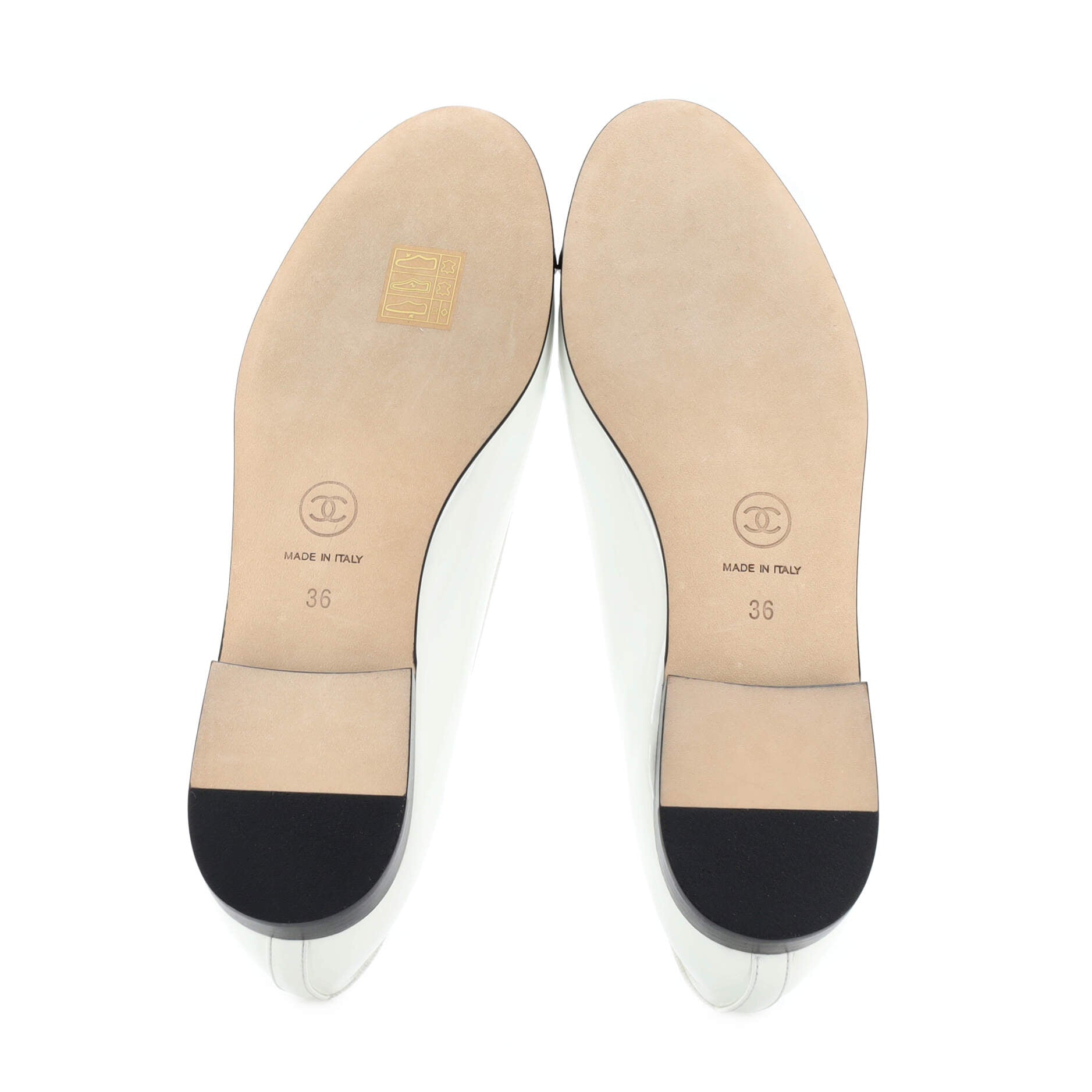 Women's CC Cap Toe Bow Ballerina Flats Patent
