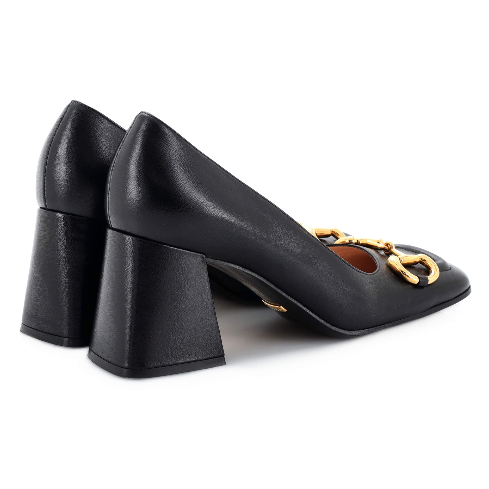 Women's Horsebit Mid-Heel Pumps Leather