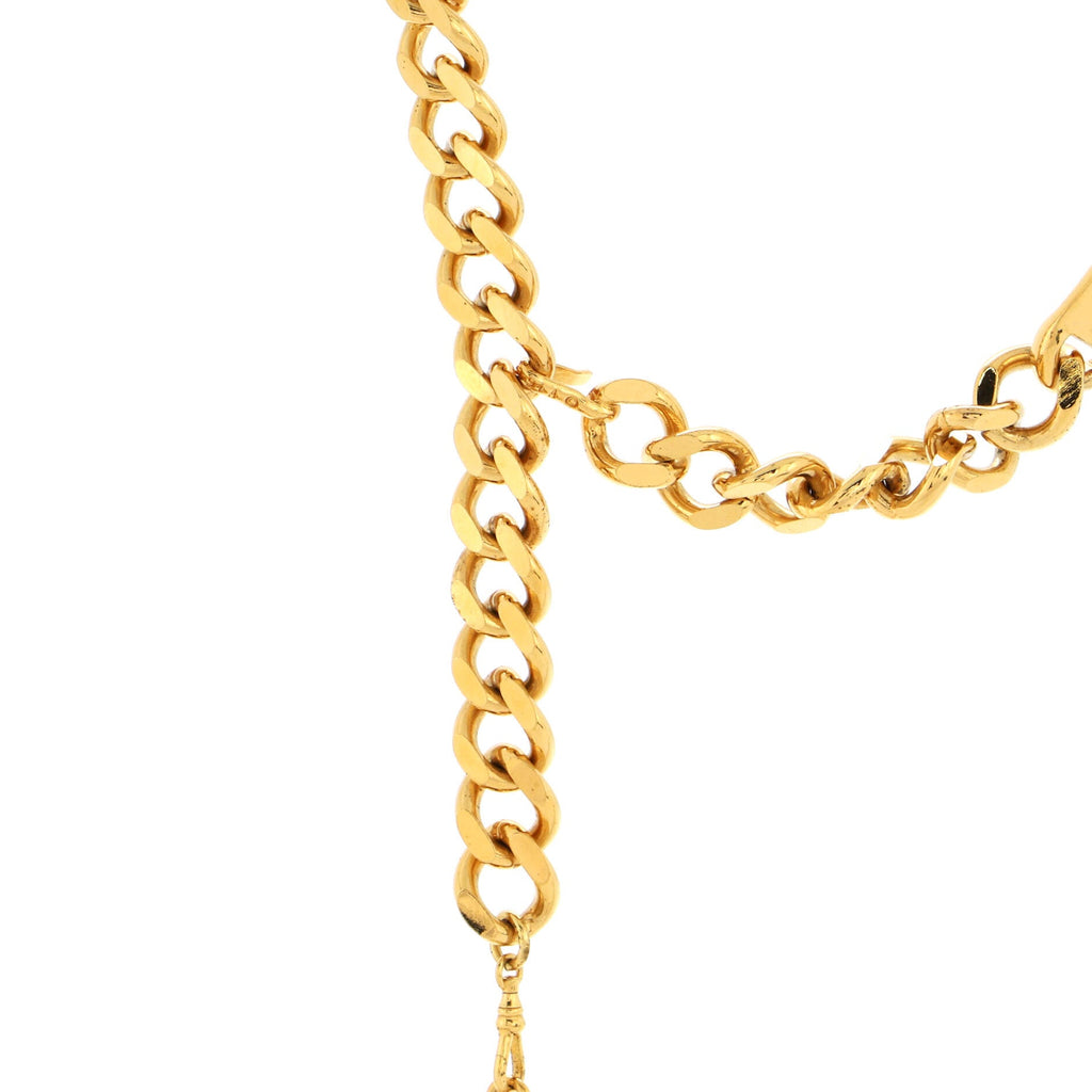 Vintage Medallion Logo Chain Belt Metal 90