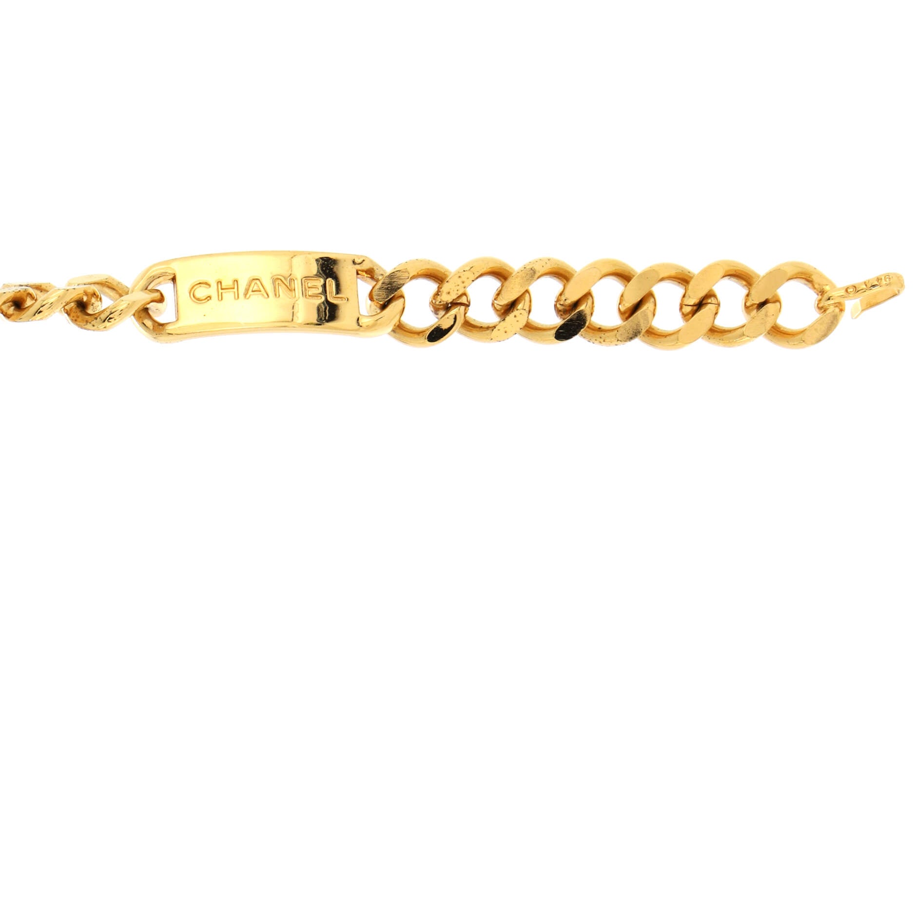 Vintage Medallion Logo Chain Belt Metal 90