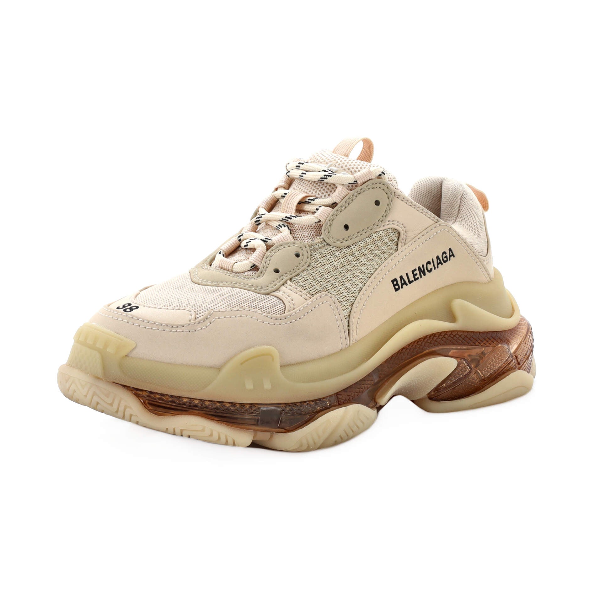 Men's Triple S Sneakers Fabric and Mesh with Faux Leather