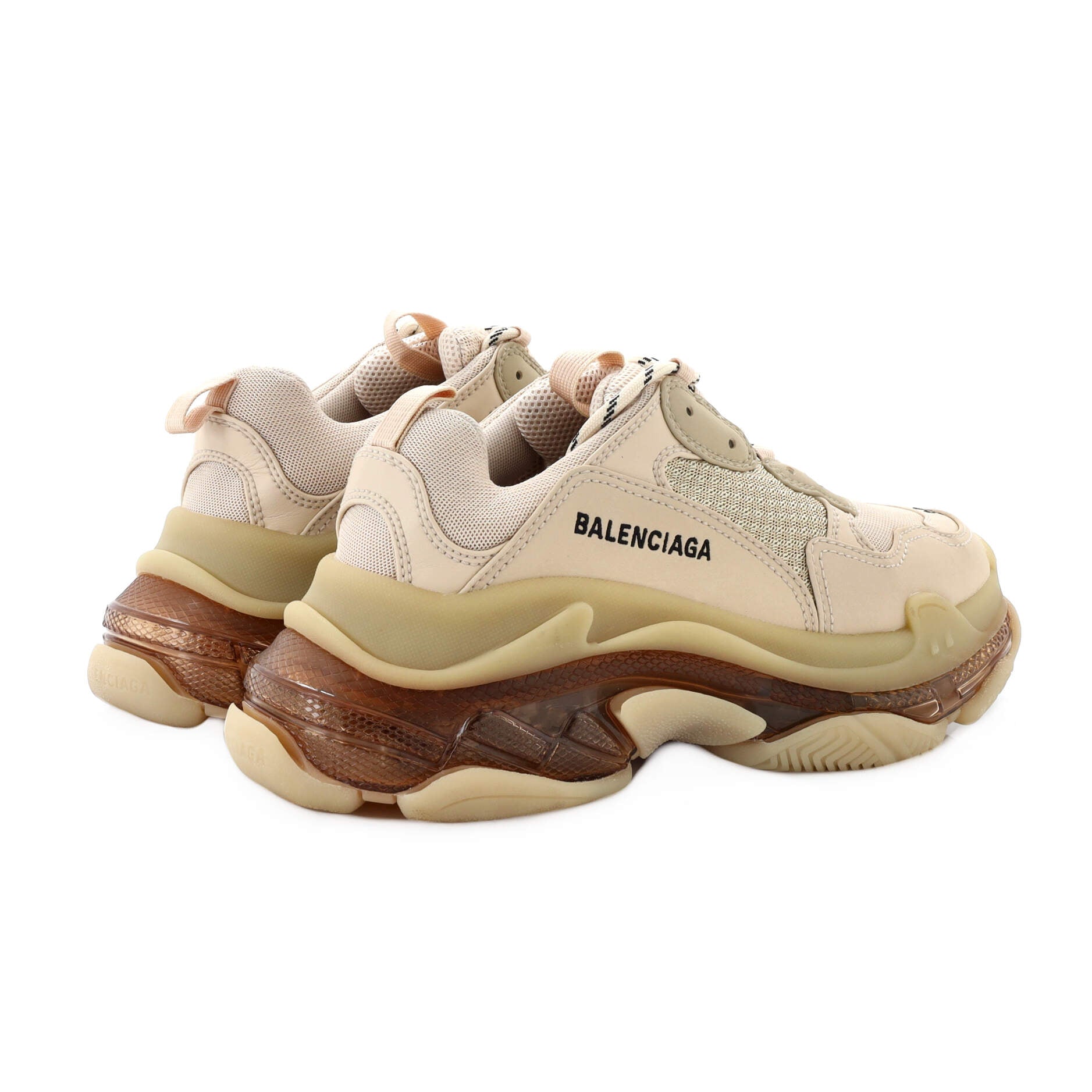 Men's Triple S Sneakers Fabric and Mesh with Faux Leather