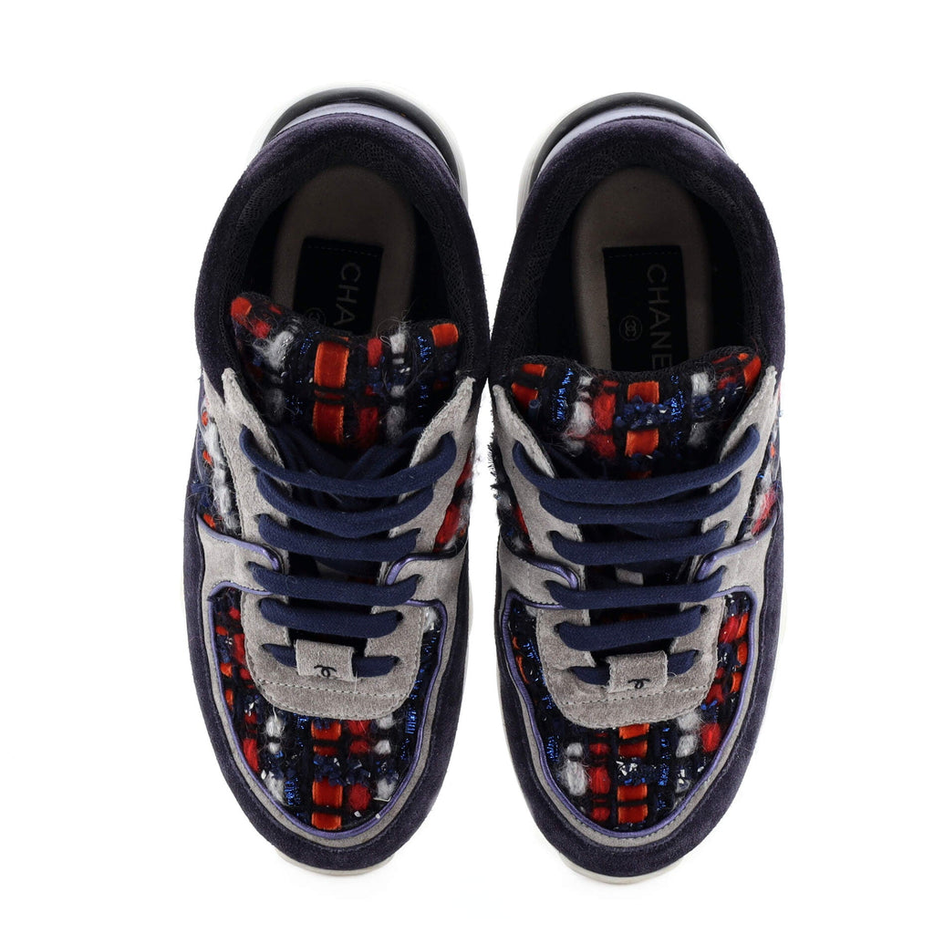 Women's CC Low-Top Sneakers Leather and Tweed