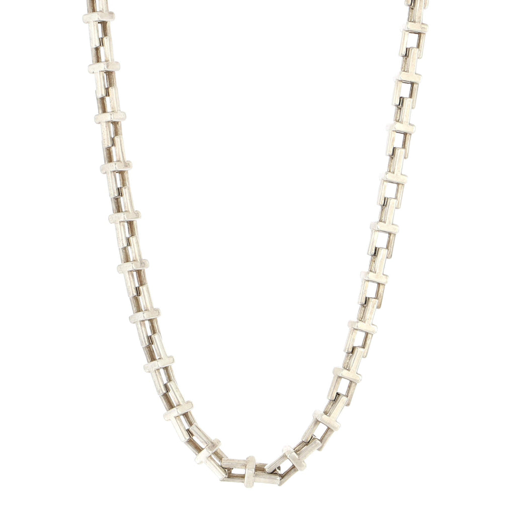 T Chain Necklace Sterling Silver Narrow