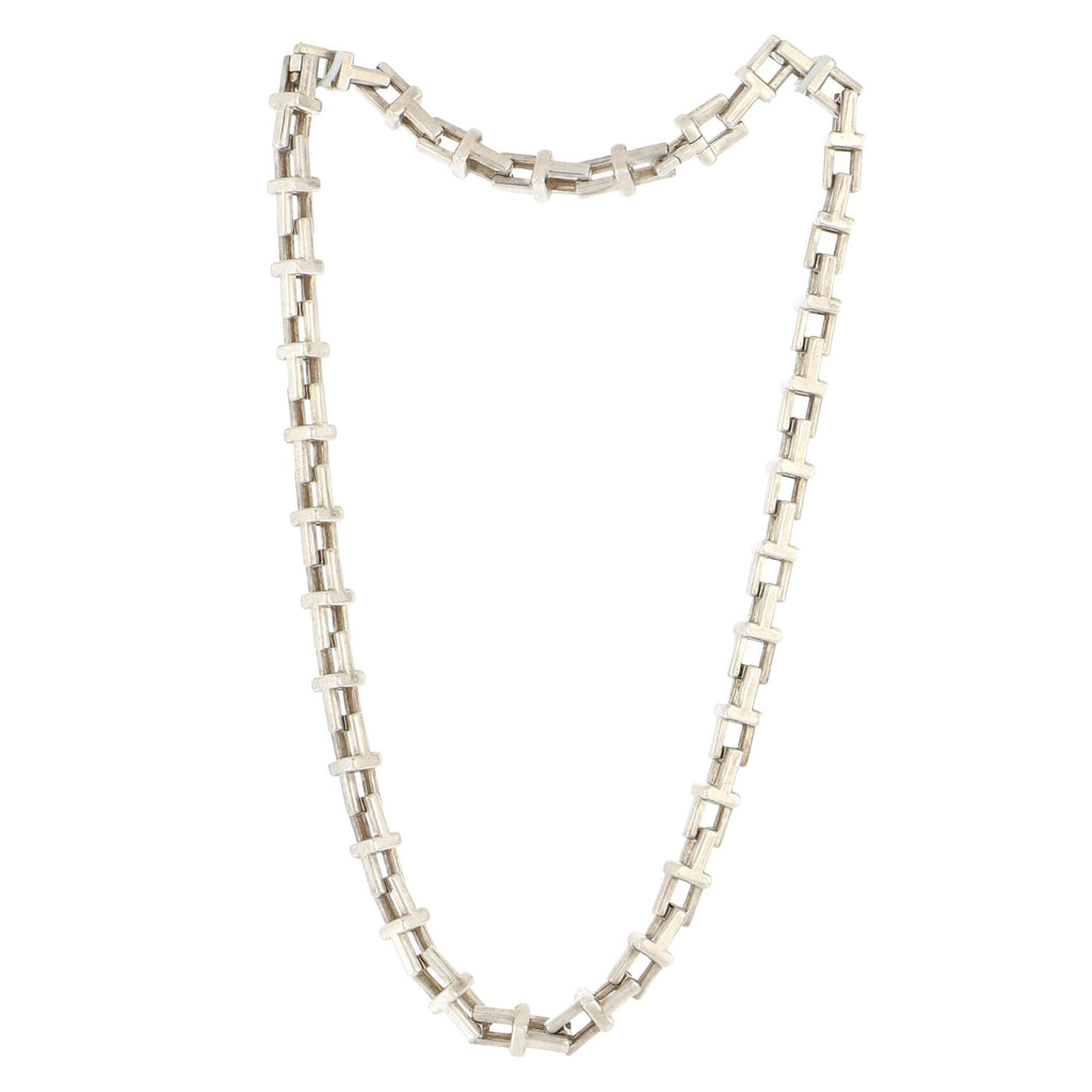 T Chain Necklace Sterling Silver Narrow
