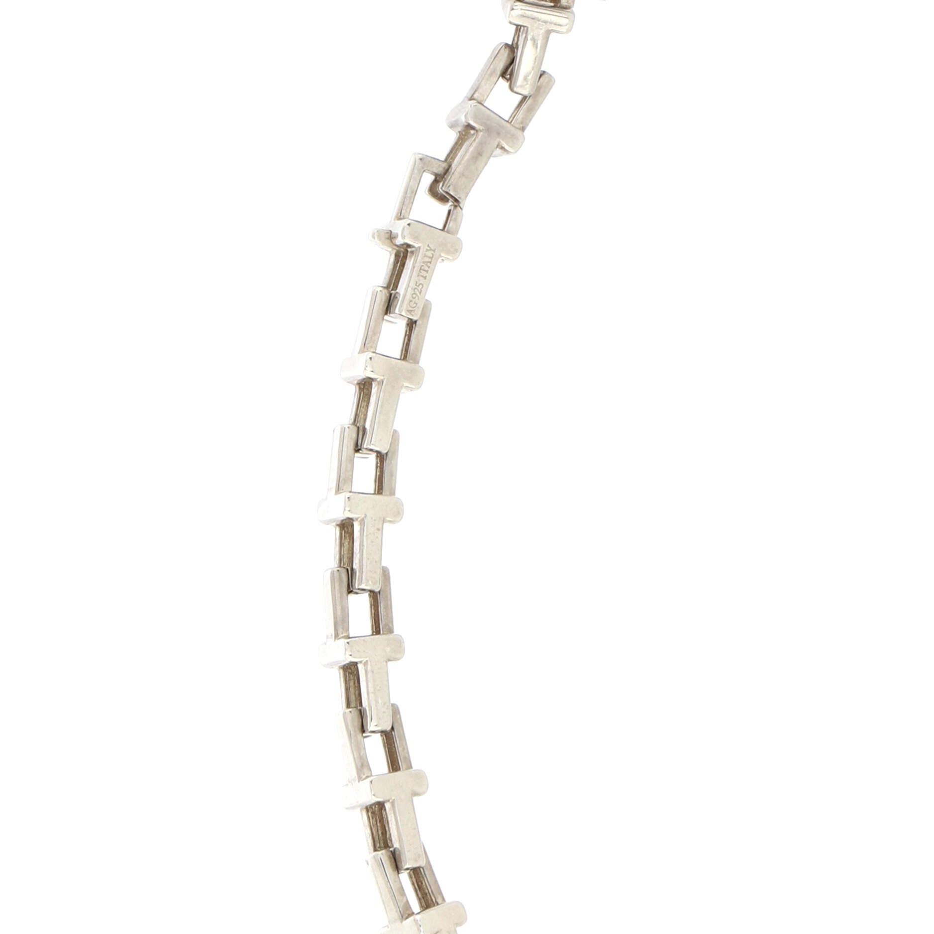 T Chain Necklace Sterling Silver Narrow