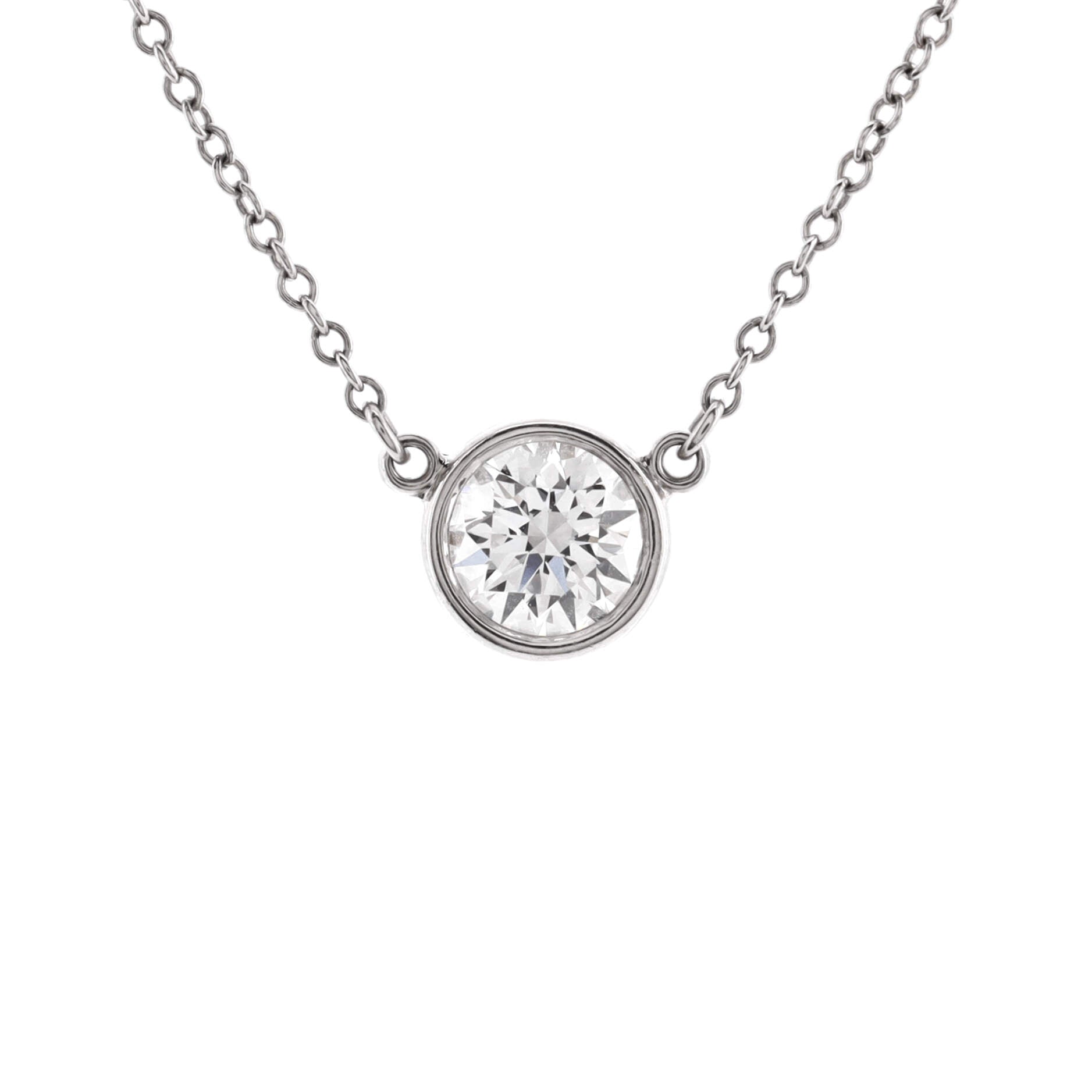 Elsa Peretti Diamonds By The Yard Pendant Necklace Platinum with Diamond 0.50-0.59CT