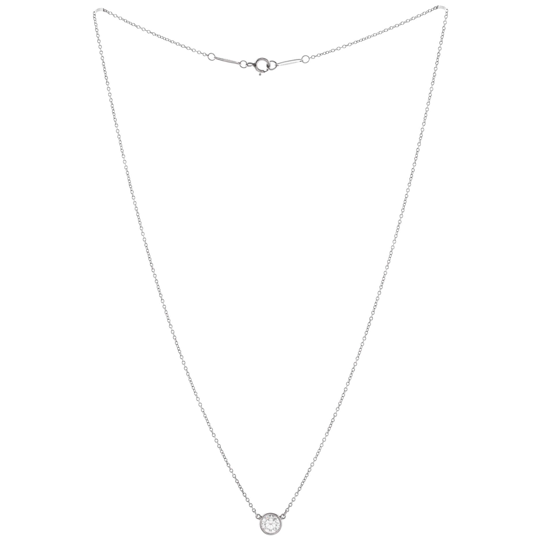 Elsa Peretti Diamonds By The Yard Pendant Necklace Platinum with Diamond 0.50-0.59CT