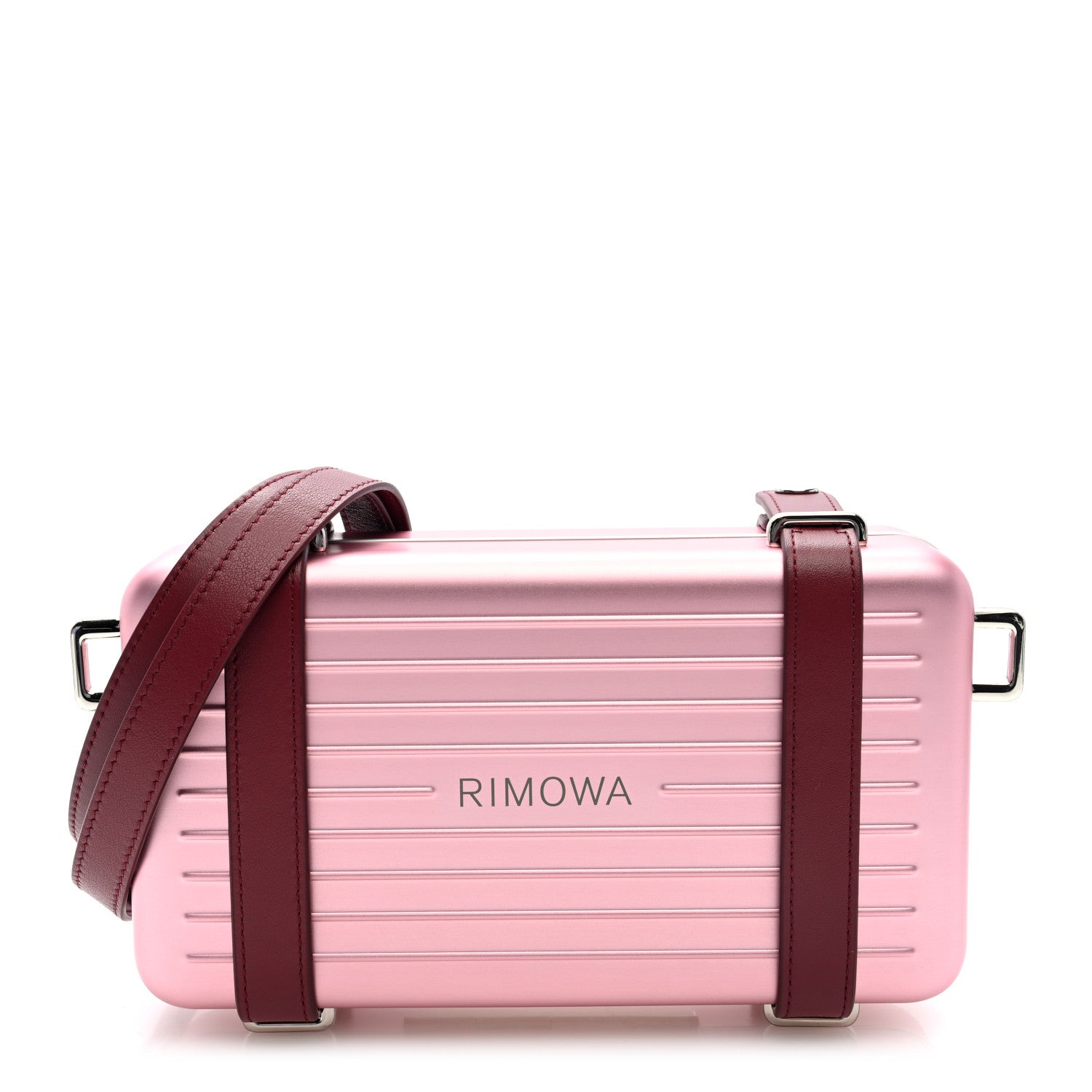 X RIMOWA Aluminum Personal Clutch On Strap Rose