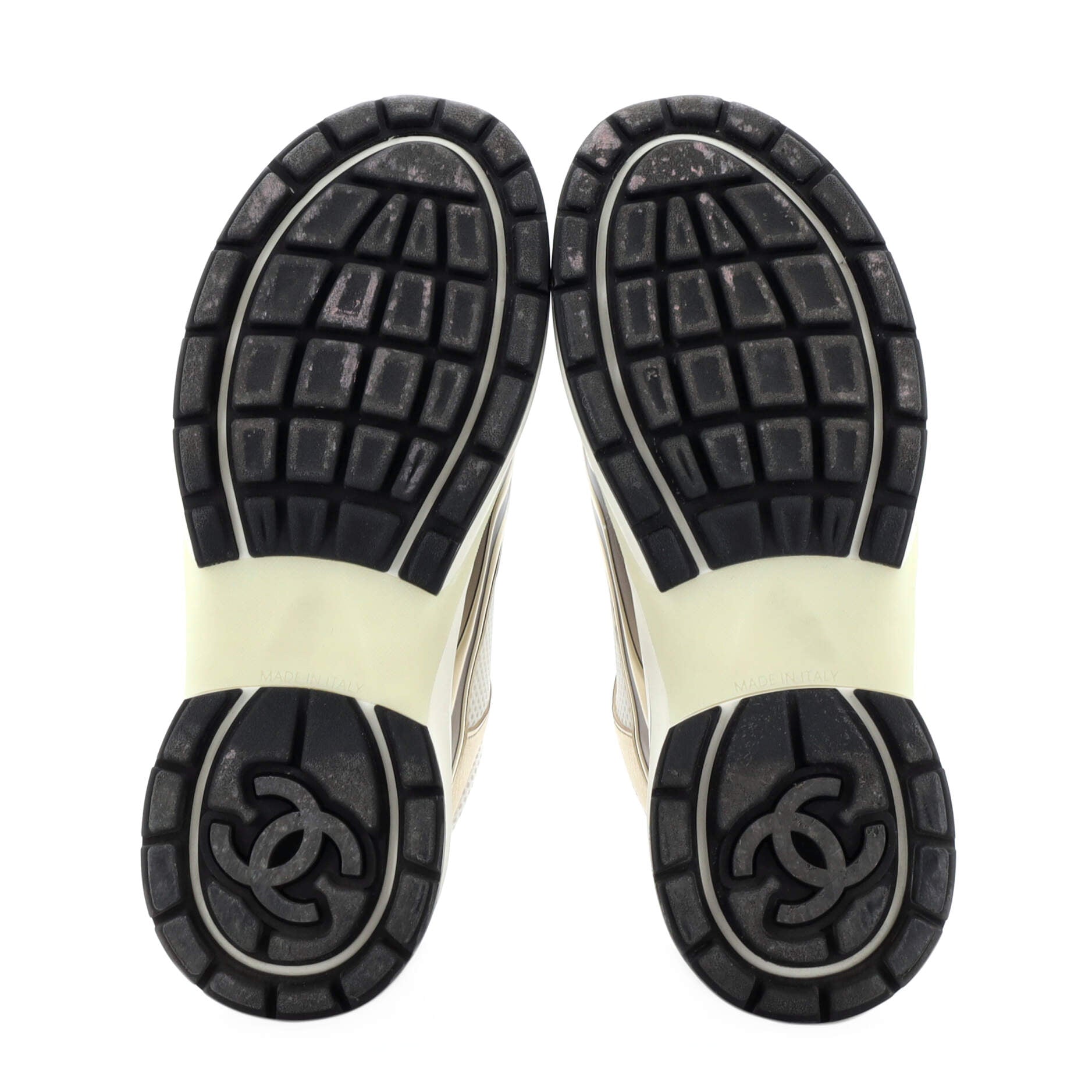 Women's CC Low-Top Sneakers Fabric and Laminated Leather