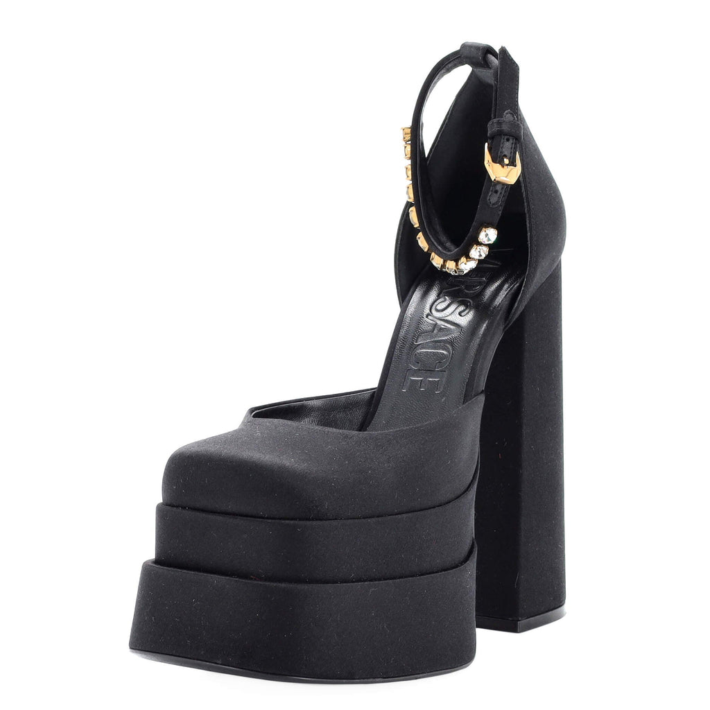 Women's Medusa Aevitas Platform Pumps Satin with Crystals