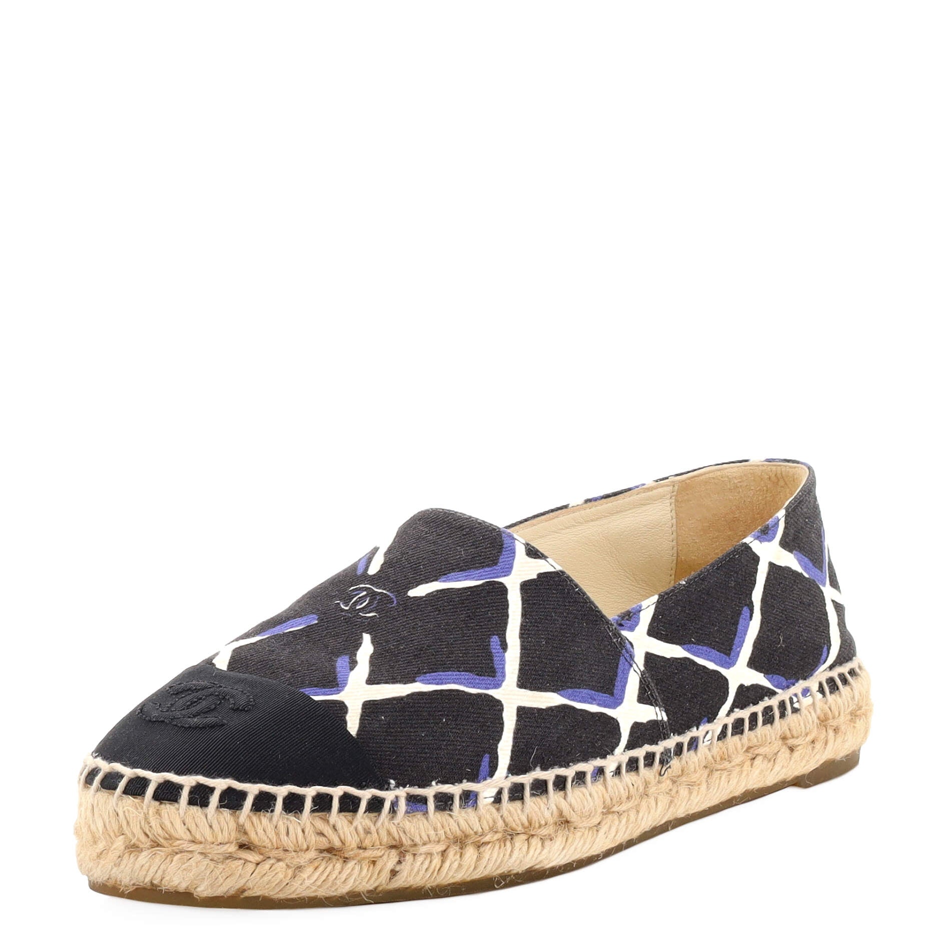 Women's CC Cap Toe Espadrilles Printed Canvas