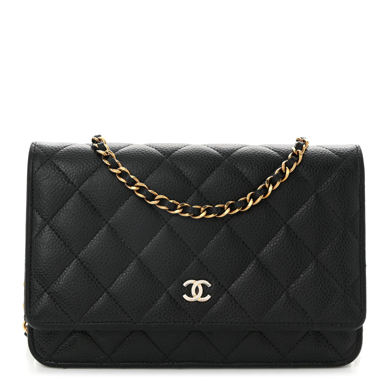 Caviar Quilted Wallet On Chain WOC Black