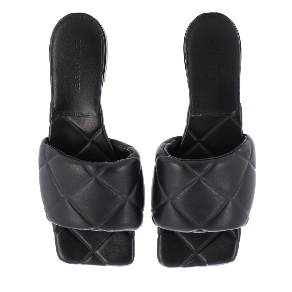 Women's Rubber Lido Flat Sandals Quilted Embossed Leather