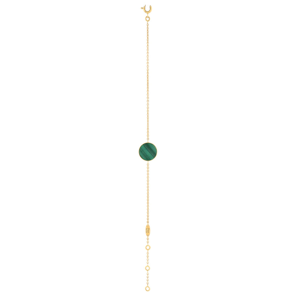 Rose des Vents Bracelet 18K Yellow Gold with Diamond and Malachite