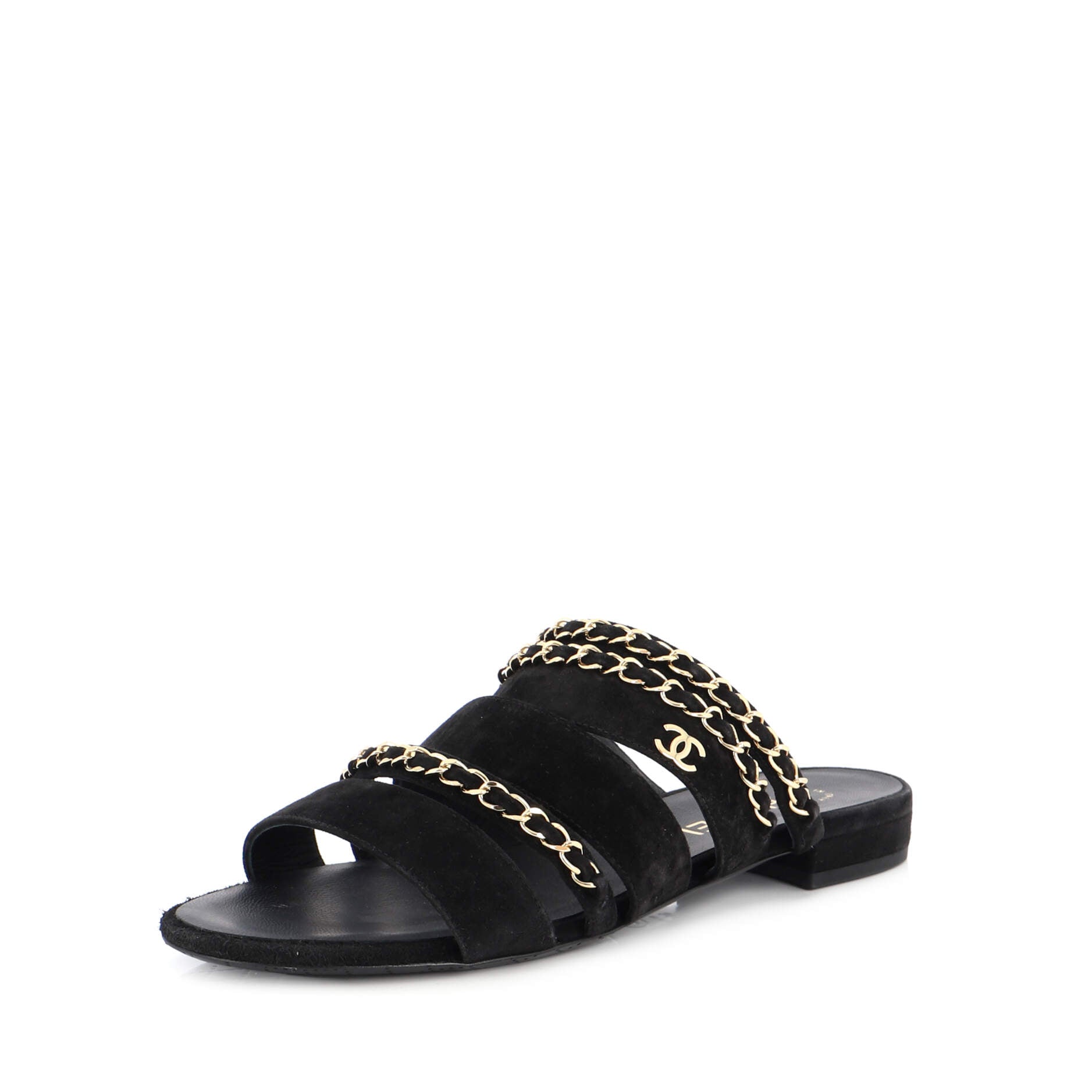 Women's CC Strap Slide Sandals Suede