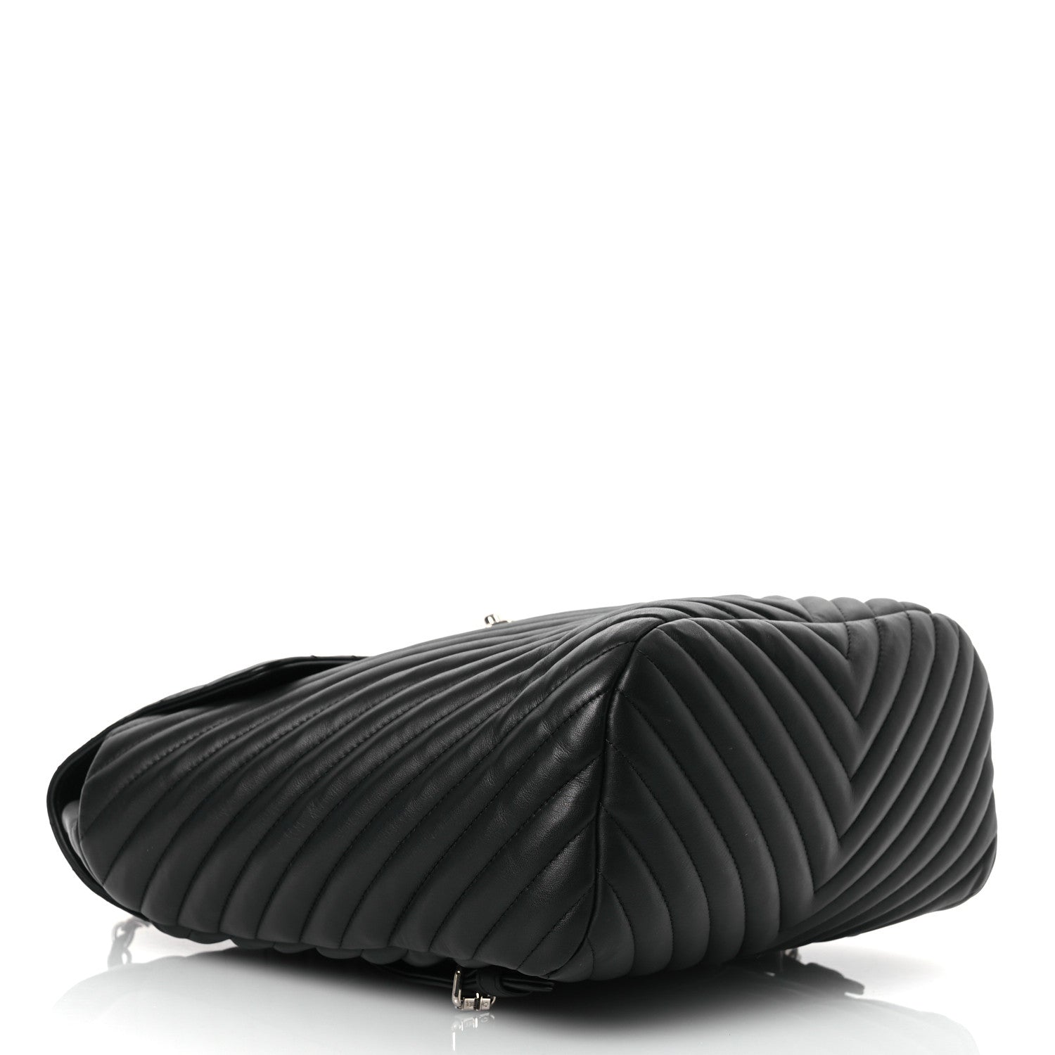 Calfskin Chevron Quilted Large Urban Spirit Backpack Black