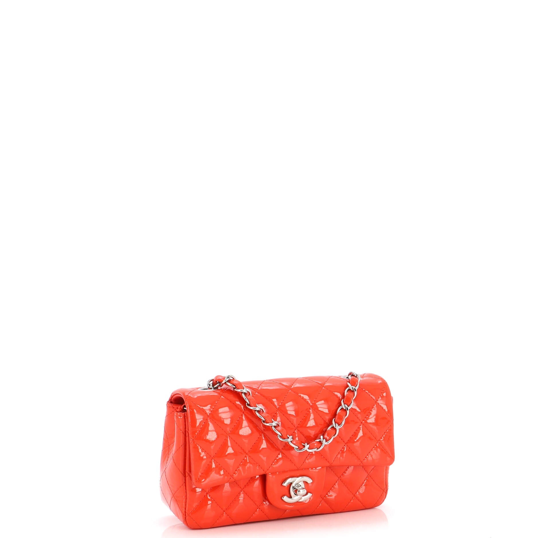 Classic Single Flap Bag Quilted Patent Mini