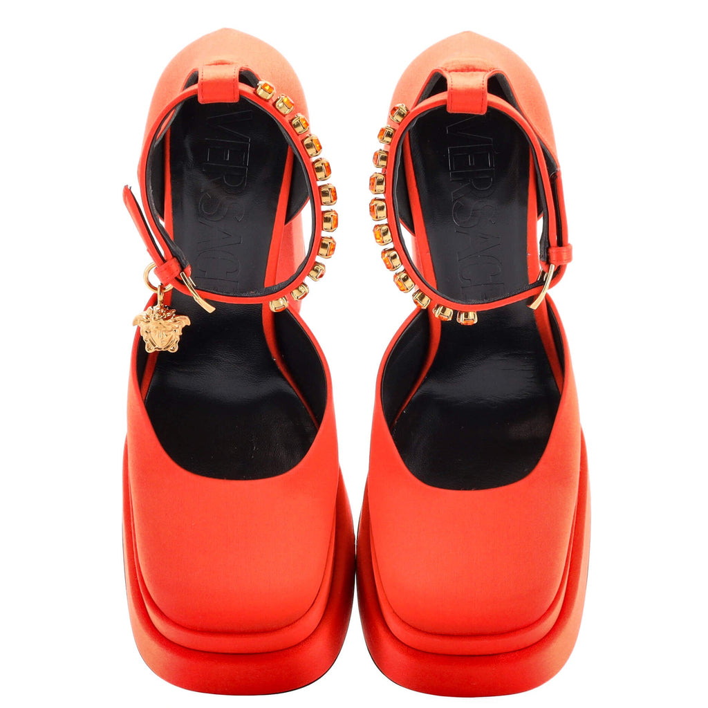 Women's Medusa Aevitas Platform Pumps Satin with Crystals