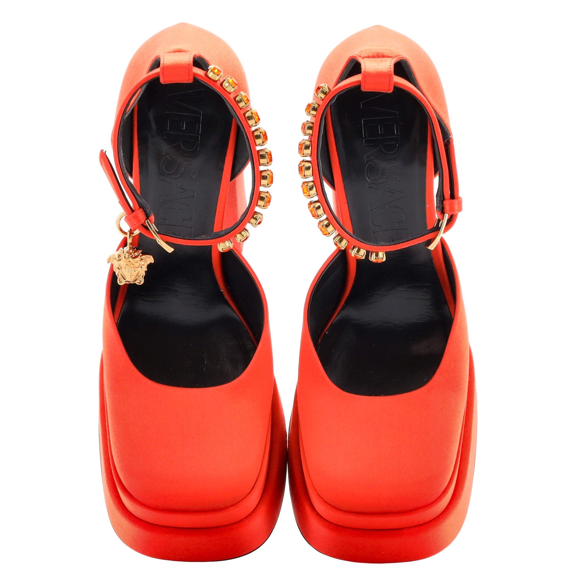 Women's Medusa Aevitas Platform Pumps Satin with Crystals