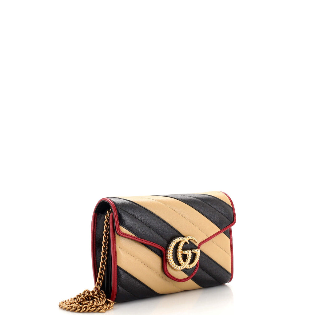 GG Marmont Chain Wallet Diagonal Quilted Leather Mini