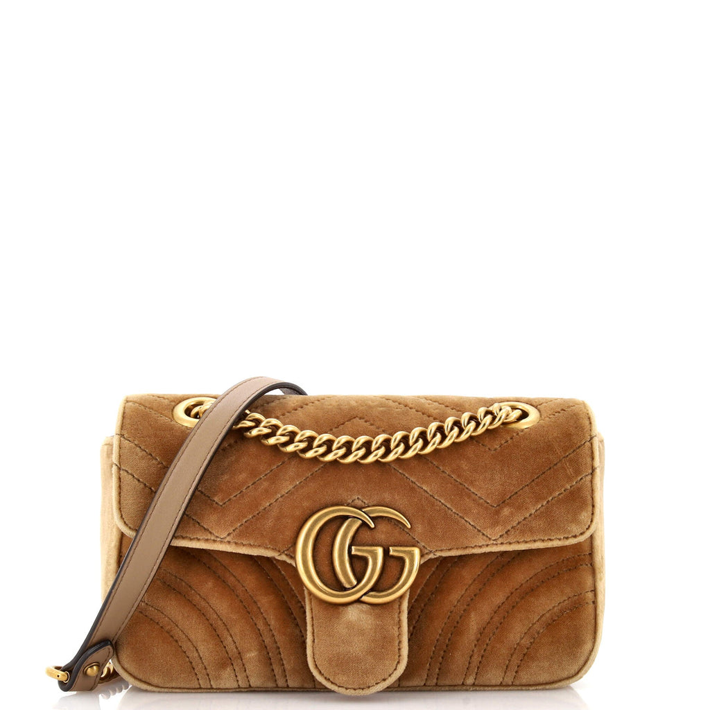 GG Marmont Flap Bag Matelasse Velvet Mini