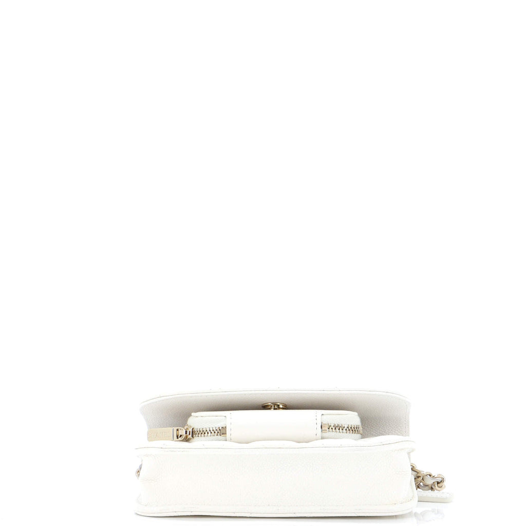 Business Affinity Flap Clutch with Chain Quilted Caviar